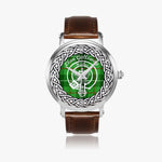 Scottish Galloway Clan Tartan Crest Badge Silver Automatic Watch Size 46mm
