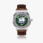 Scottish Patterson Clan Tartan Badge Silver Automatic Watch Size 46mm