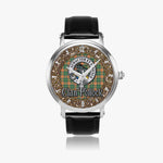 Scottish Pollock Celtic Circle Silver Automatic Watch Size 46mm