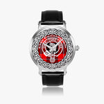 Cunningham Modern Scottish Clan Tartan Crest Badge Silver Automatic Watch Size 46mm