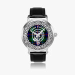 Calder Clan Tartan Crest Badge Silver Automatic Watch Size 46mm