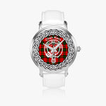 Scottish Kerr Clan Tartan Crest Badge Old Silver Automatic Watch Size 46mm