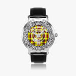 Scottish Jardine Clan Tartan Crest Badge Silver Automatic Watch Size 46mm