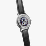 Rutherford Scottish Clan Tartan Crest Badge Silver Automatic Watch Size 46mm