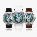 Scottish Mackay Ancient Clan Tartan Crest Badge Silver Automatic Watch Size 46mm