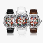 Scottish Maclean Clan Tartan Crest Badge Silver Automatic Watch Size 46mm