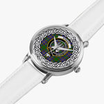 Strang (or Strange) Scottish Clan Tartan Crest Badge Silver Automatic Watch Size 46mm
