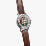 Christie Scottish Clan Tartan Crest Badge Silver Automatic Watch Size 46mm
