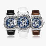 MacKay Scottish Clan Tartan Crest Badge Silver Automatic Watch Size 46mm