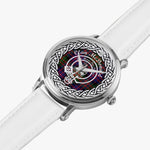 McDonald Scottish Clan Tartan Badge Silver Automatic Watch Size 46mm