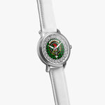 Halkerston Scottish Clan Tartan Crest Badge Silver Automatic Watch Size 46mm