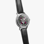 Clan MacGowan Crest & Tartan Knot Sterling Silver Unisex Automatic Watch (Silver) Size 46mm