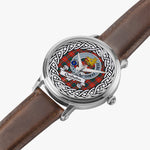 Chisholm Scottish Clan Tartan Crest Badge Silver Automatic Watch Size 46mm
