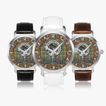 Scottish Pollock Celtic Circle Silver Automatic Watch Size 46mm