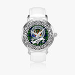 Mow Scottish Clan Tartan Crest Badge Silver Automatic Watch Size 46mm
