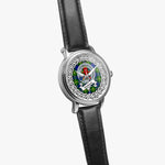 Maitland Scottish Clan Tartan Crest Badge Silver Automatic Watch Size 46mm