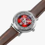 Scottish Abernethy Clan Tartan Crest Badge Silver Automatic Watch Size 46mm
