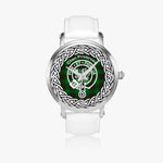 Scottish Primrose Clan Tartan Crest Badge Silver Automatic Watch Size 46mm