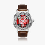 Stewart Scottish Clan Tartan Crest Badge Silver Automatic Watch Size 46mm