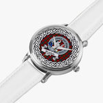 Sinclair Scottish Clan Tartan Crest Badge Silver Automatic Watch Size 46mm