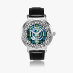 Scottish Arbuthnott Clan Tartan Crest Badge Silver Automatic Watch Size 46mm
