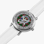 McCulloch Scottish Clan Tartan Crest Badge Silver Automatic Watch Size 46mm