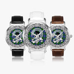 Turnbull Scottish Clan Tartan Crest Badge Silver Automatic Watch Size 46mm