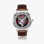 Scottish Tennant Clan Tartan Crest Badge Silver Automatic Watch Size 46mm