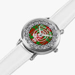 Gregor Scottish Clan Tartan Crest Badge Silver Automatic Watch Size 46mm