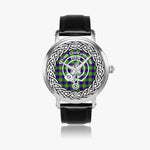 Scottish Dalrymple Clan Tartan Crest Badge Silver Automatic Watch Size 46mm