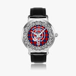 Haldane Clan Tartan Crest Badge Silver Automatic Watch Size 46mm