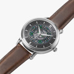 Clan MacDowall Crest & Tartan Knot Sterling Silver Unisex Automatic Watch (Silver) Size 46mm
