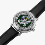 Henderson Scottish Clan Tartan Crest Badge Silver Automatic Watch Size 46mm