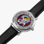 Haldane Scottish Clan Tartan Crest Badge Silver Automatic Watch Size 46mm
