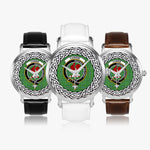Currie Scottish Clan Tartan Crest Badge Silver Automatic Watch Size 46mm