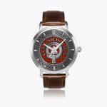 Clan Nicholson Crest & Tartan Knot Sterling Silver Unisex Automatic Watch (Silver) Size 46mm