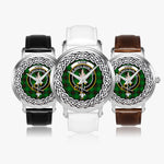 Logie Scottish Clan Tartan Crest Badge Silver Automatic Watch Size 46mm