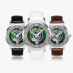 Tait Scottish Clan Tartan Crest Badge Silver Automatic Watch Size 46mm