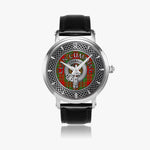 Clan Cumming Crest & Tartan Knot Sterling Silver Unisex Automatic Watch (Silver) Size 46mm