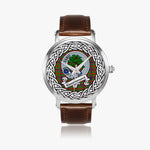 Kinninmont Scottish Clan Tartan Crest Badge Silver Automatic Watch Size 46mm
