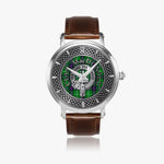 Clan MacDonald Crest & Tartan Knot Sterling Silver Unisex Automatic Watch (Silver) Size 46mm