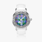 Scottish Ralston Clan Tartan Crest Badge Silver Automatic Watch Size 46mm