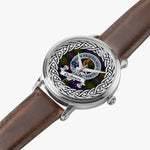 Chalmers Scottish Clan Tartan Crest Badge Silver Automatic Watch Size 46mm