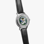 Mow Scottish Clan Tartan Crest Badge Silver Automatic Watch Size 46mm