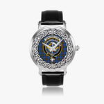 Edmonstone Scottish Clan Tartan Crest Badge Silver Automatic Watch Size 46mm