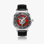 Clan Kerr Crest & Tartan Knot Sterling Silver Unisex Automatic Watch (Silver) Size 46mm