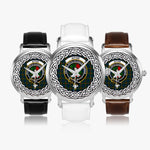 Aiton Scottish Clan Tartan Crest Badge Silver Automatic Watch Size 46mm