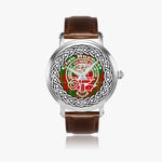 Scottish Burnett Clan Tartan Crest Badge Silver Automatic Watch Size 46mm