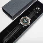 Scottish Matheson Celtic Circle Silver Automatic Watch Size 46mm