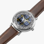 Scottish Bell Clan Tartan Crest Badge Silver Automatic Watch Size 46mm
